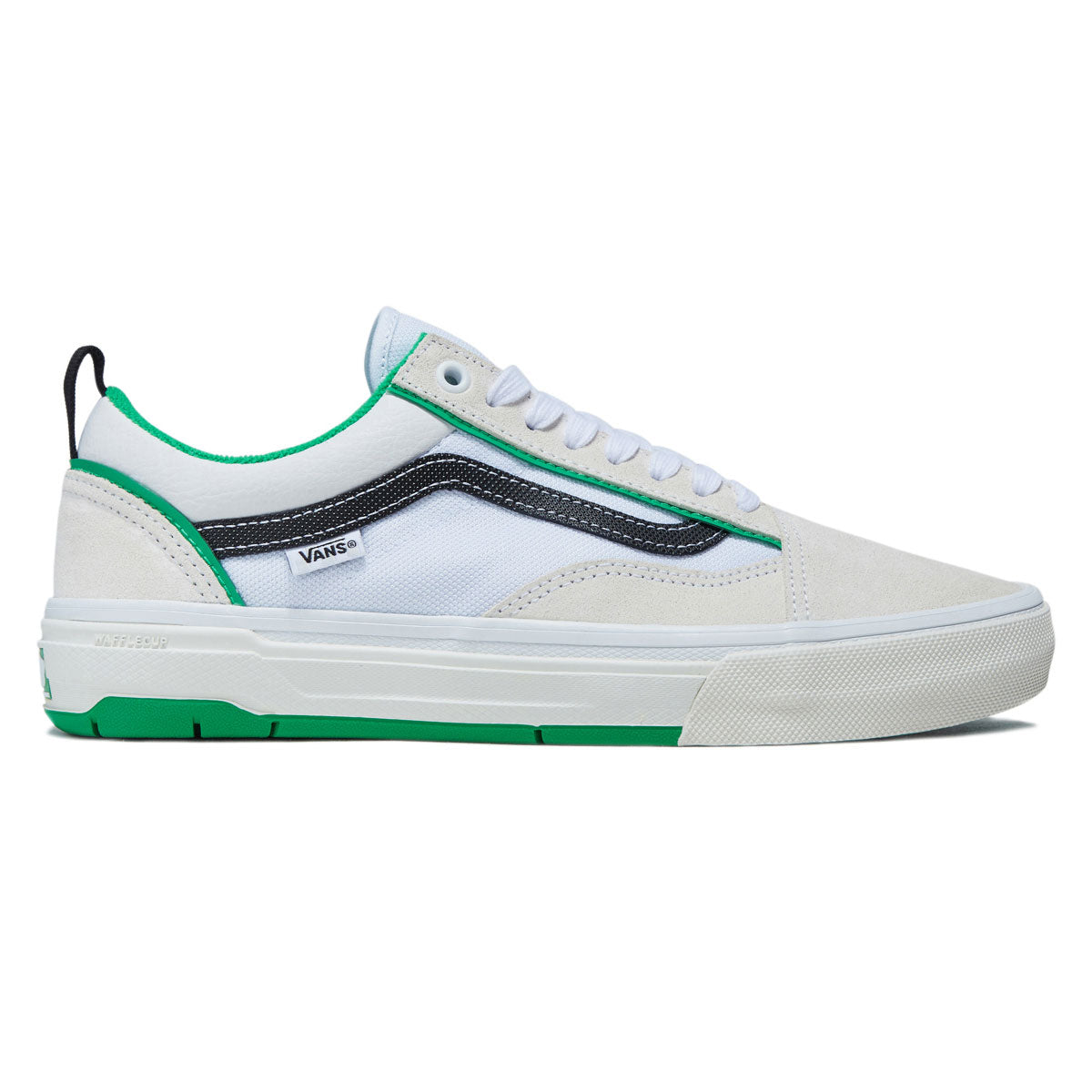 Vans Skate Old Skool Wafflecup Shoes - White/Green image 1