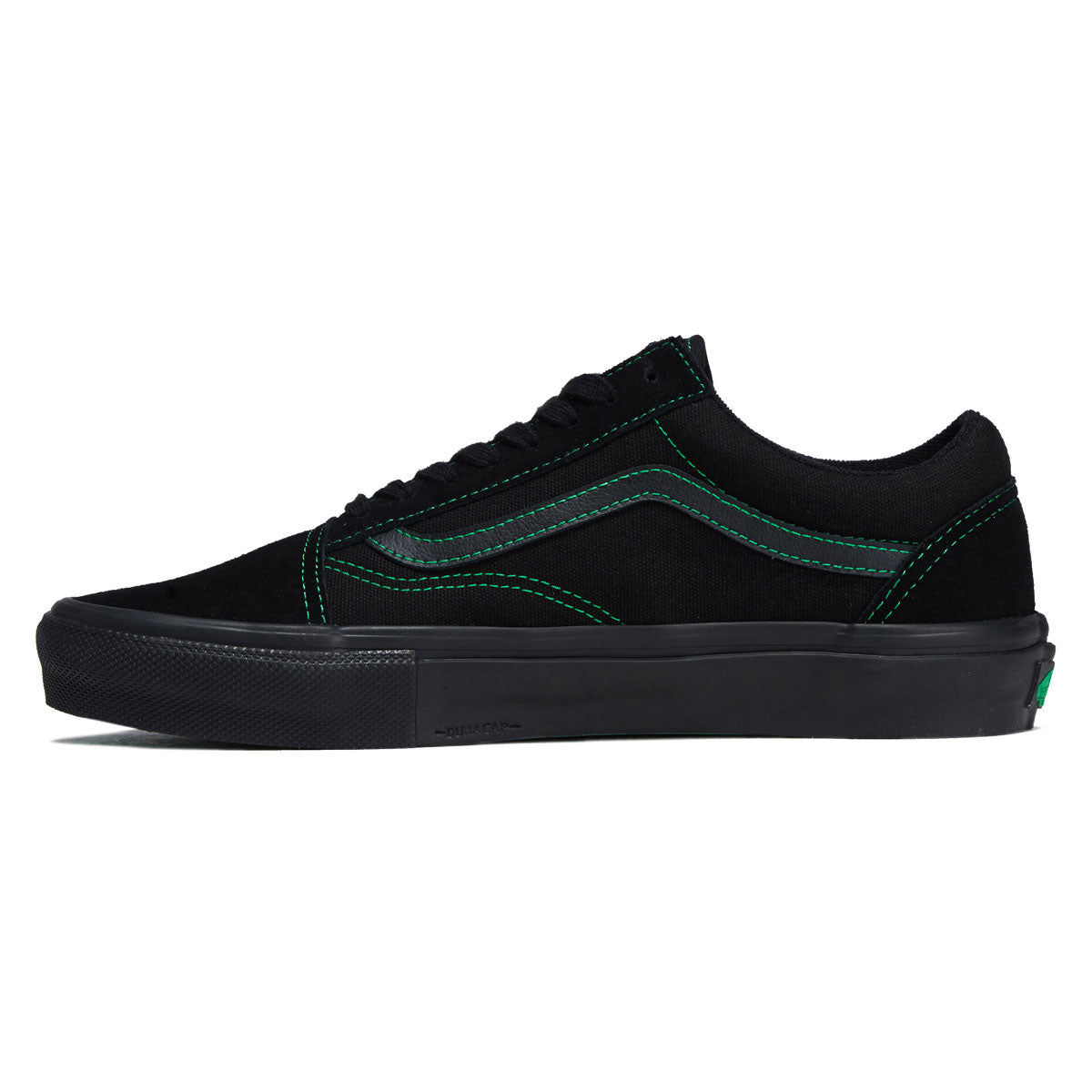 Vans Skate Old Skool Shoes - Black/Black/Green image 2