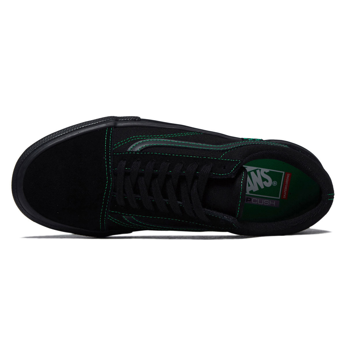 Vans Skate Old Skool Shoes - Black/Black/Green image 3