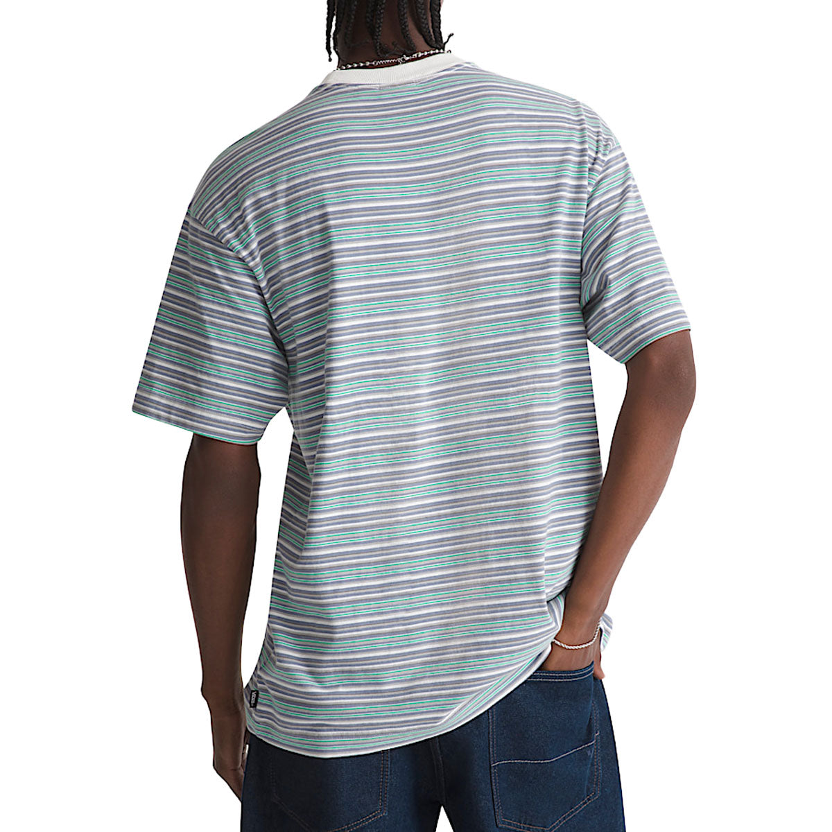 Vans Cameron Stripe T-Shirt - Marshmallow/Glacial Slate image 3