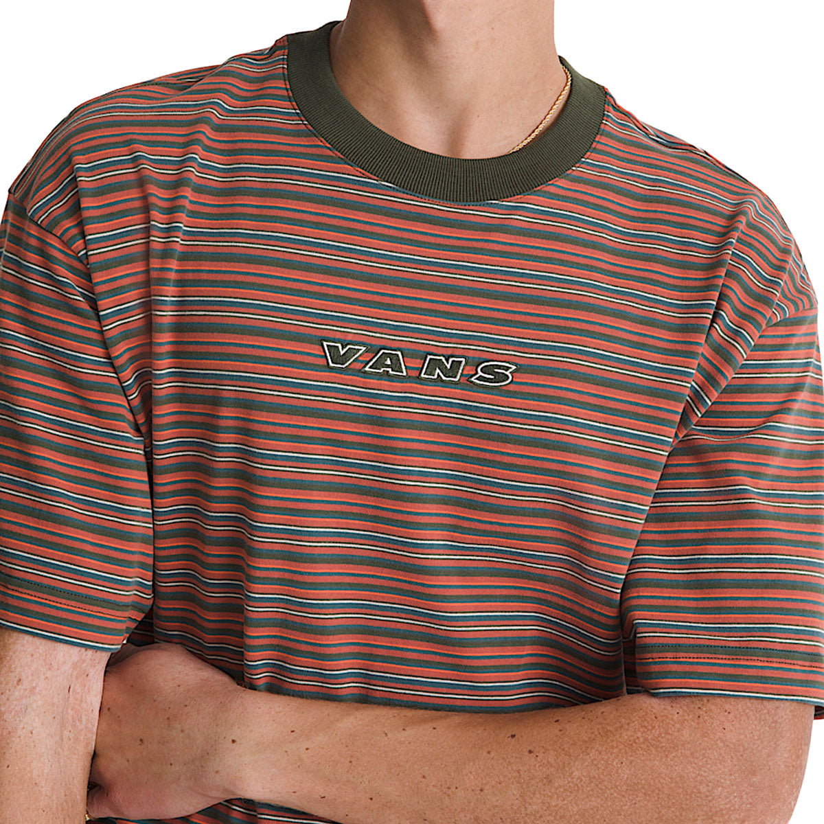 Vans Cameron Stripe T-Shirt - Obsidian Fern/Light Bronze image 4