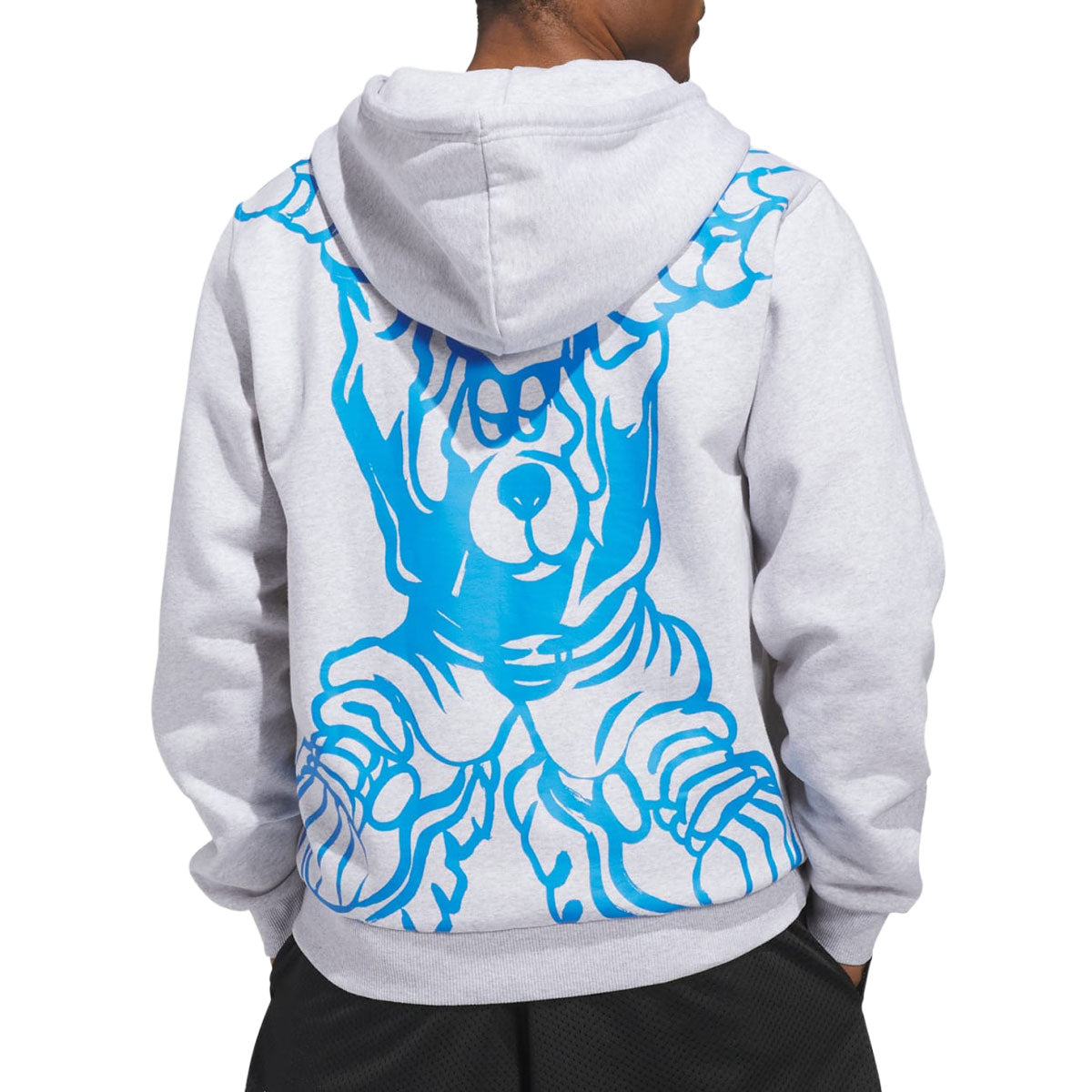 Adidas Kogan Hoodie - Light Grey Heather/Lucid Ray Blue image 2