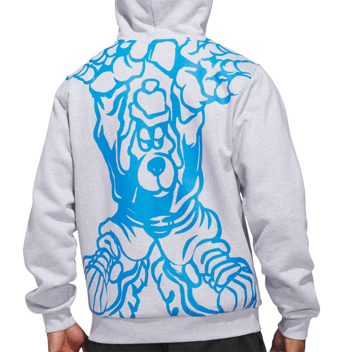 Adidas Kogan Hoodie - Light Grey Heather/Lucid Ray Blue image 3