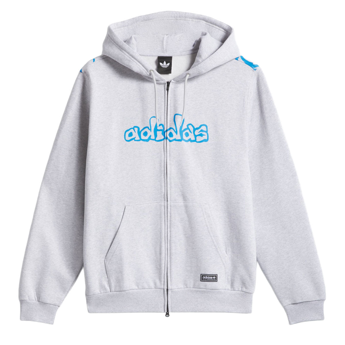 Adidas Kogan Hoodie - Light Grey Heather/Lucid Ray Blue image 4