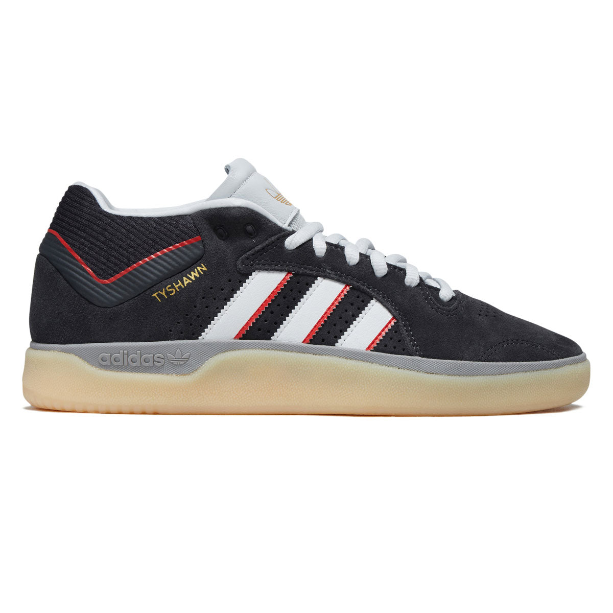 Adidas Tyshawn Shoes - Carbon/Crystal White/Better Scarlet image 1
