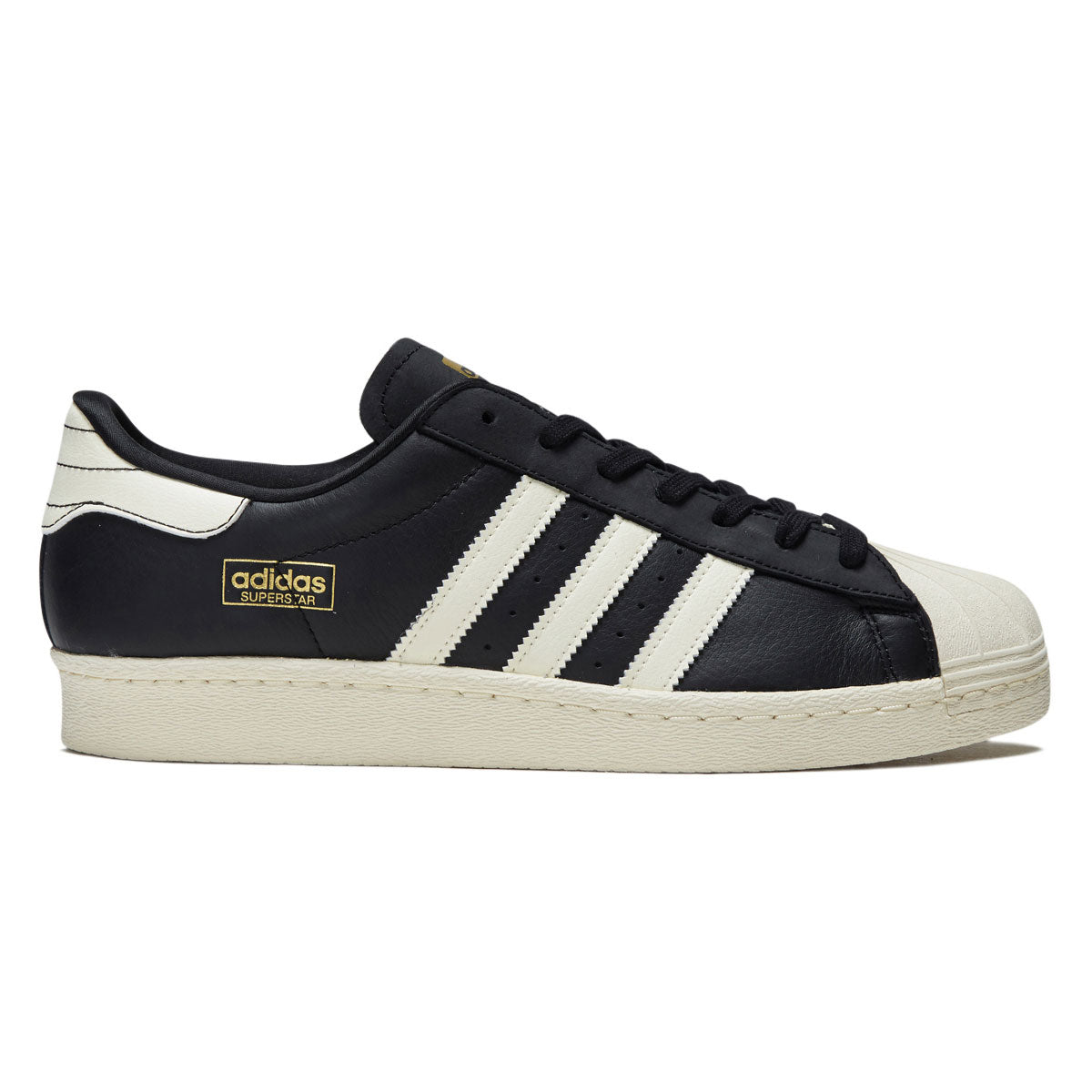 Adidas Superstar 80 ADV Shoes - Core Black/Cream White/Gold Metallic image 1