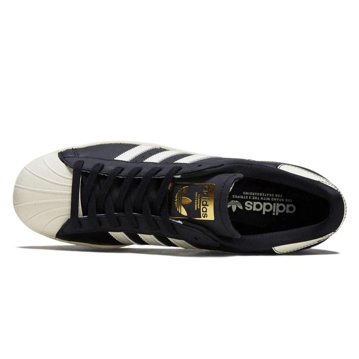 Adidas Superstar 80 ADV Shoes - Core Black/Cream White/Gold Metallic image 3