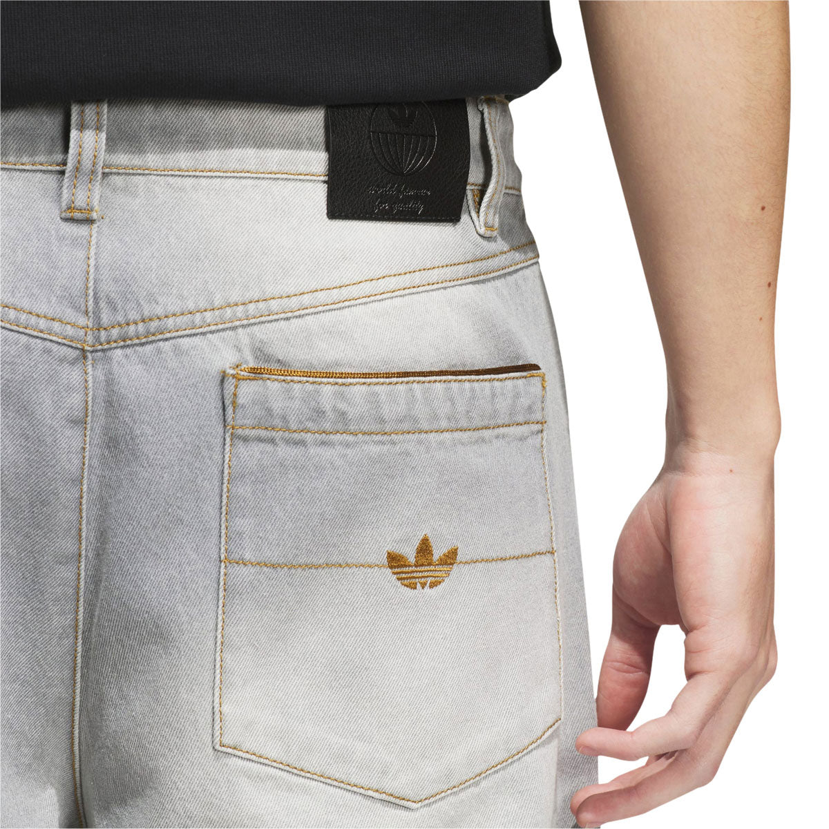 Adidas Tyshawn Washed Denim Shorts - Grey image 5