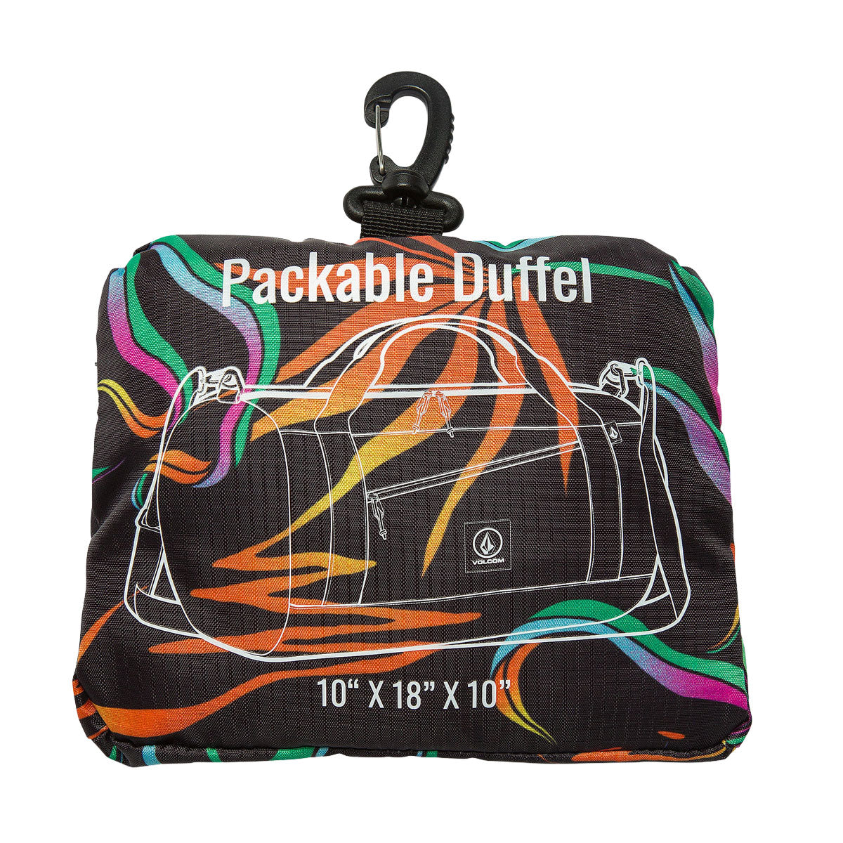 Volcom BT Packable Duffle Bag - Black/Green image 3