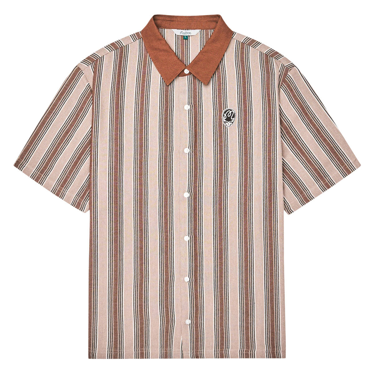 Malbon x Grateful Dead Stealie Blanket Polo Shirt - Brown image 1