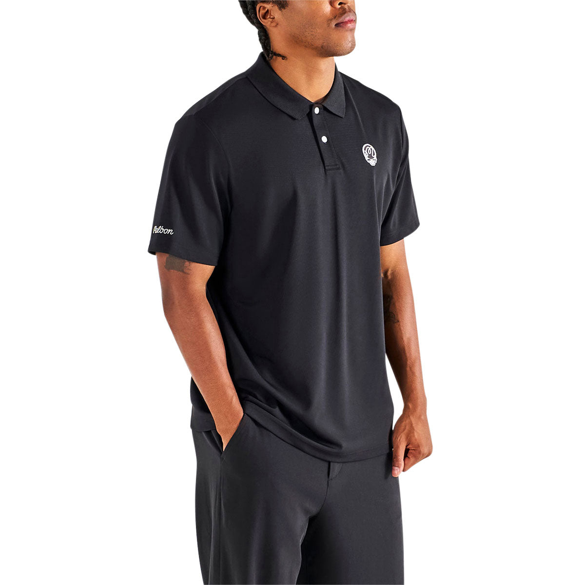 Malbon x Grateful Dead Fairway Stealie Polo Shirt - Black image 2