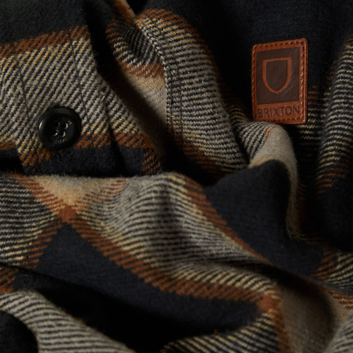 Brixton Bowery Heavyweight Flannel Shirt - Black/Cream image 5
