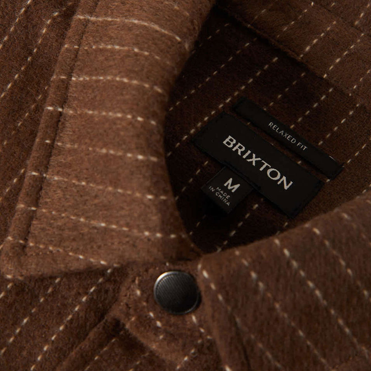 Brixton Selden Soft Brushed Flannel Shirt - Pinecone Brown Pinestripe image 3