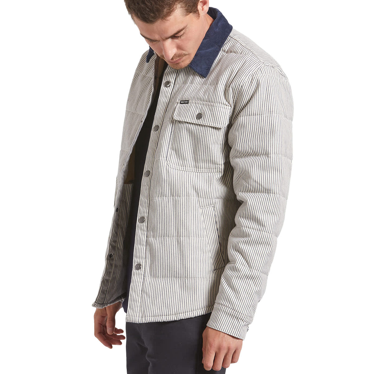 Brixton Cass Jacket - Whitecap/Mood Indigo Hickory image 3