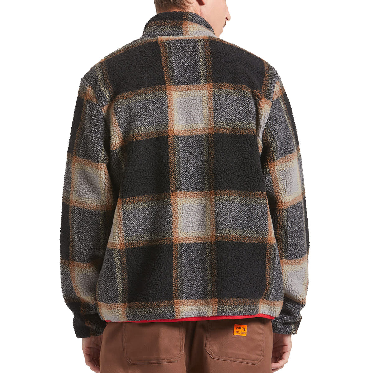 Brixton Buffalo Plaid Sherpa Jacket - Black/Cream image 2