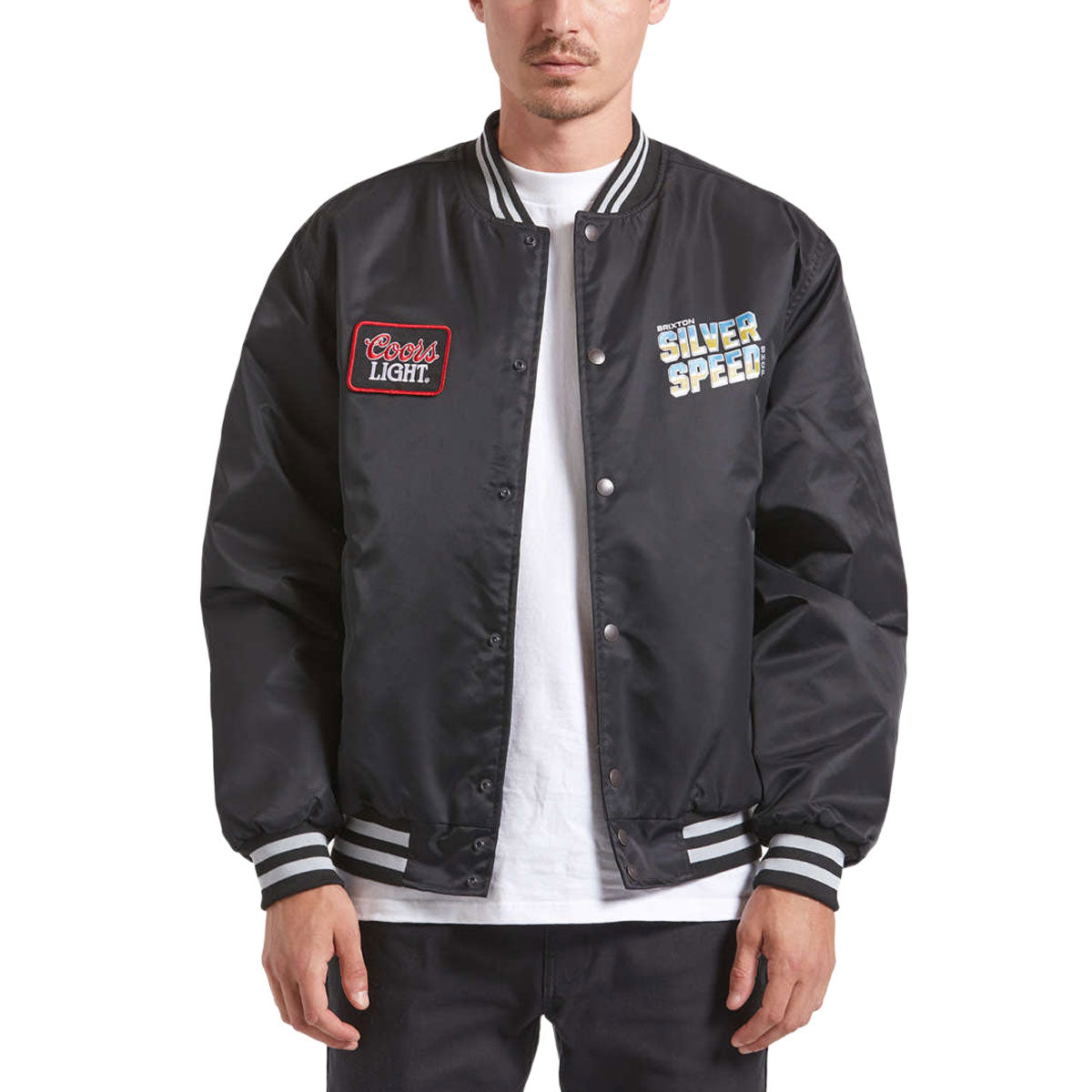 Brixton x Coors Light Silver Speed Shop Jacket - Black/Silver image 1