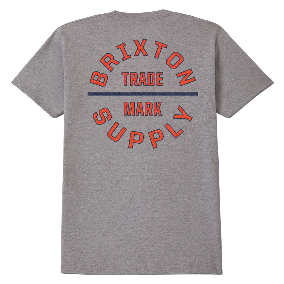 Brixton Oath V T-Shirt - Heather Grey/Lava Red/Midnight Blue image 1