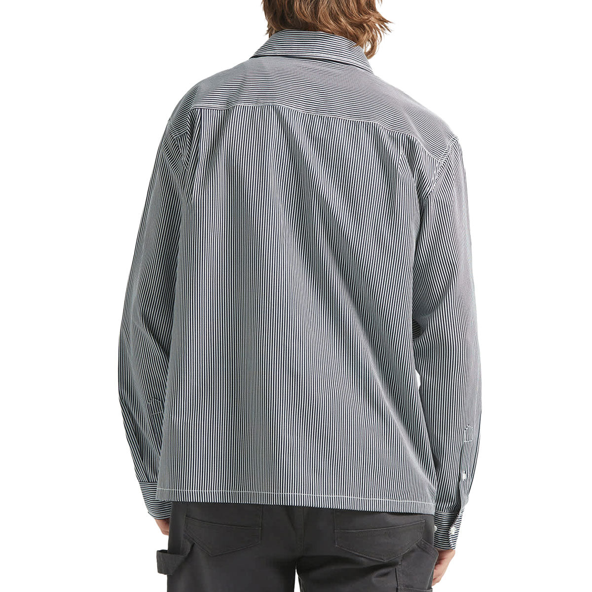 Brixton Journey Lightweight Long Sleeve Shirt - Navy/White Stripe image 3