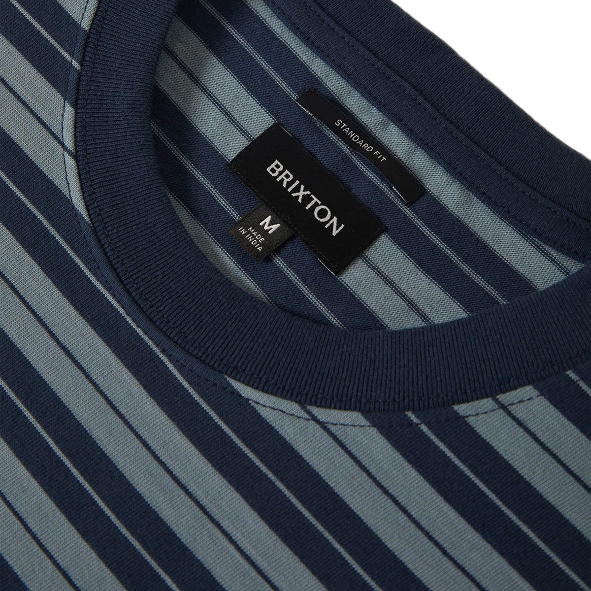 Brixton Nova Stripe Pocket T-Shirt - Midnight Blue/Future Grey Worn Wash image 4