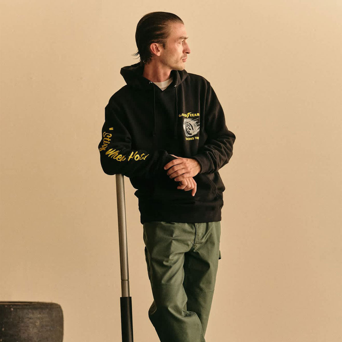 Brixton x Goodyear Cheater Slick Hoodie - Black image 5