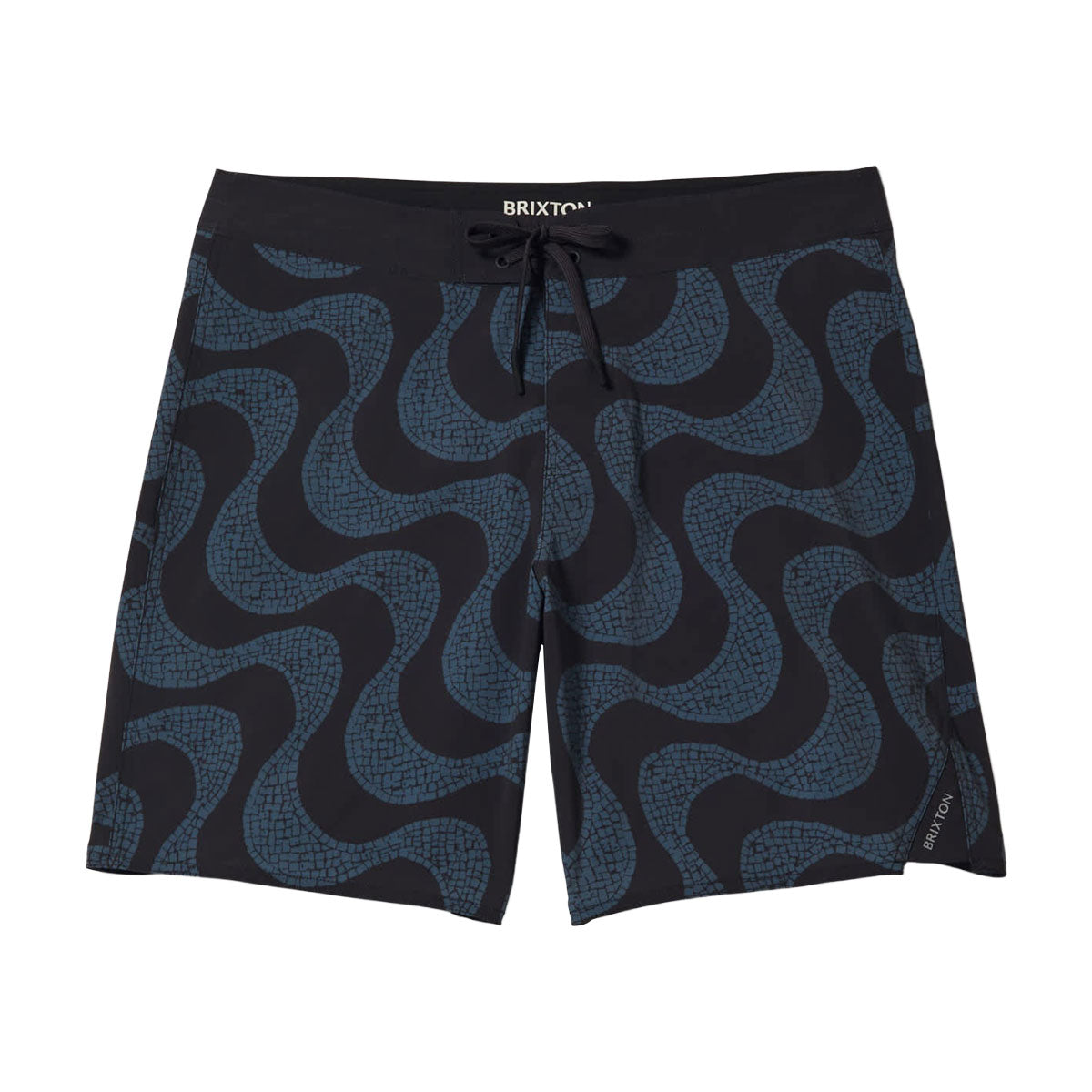 Brixton Blitz 19 Boardshorts - Black/Future Grey Warped Tile image 1