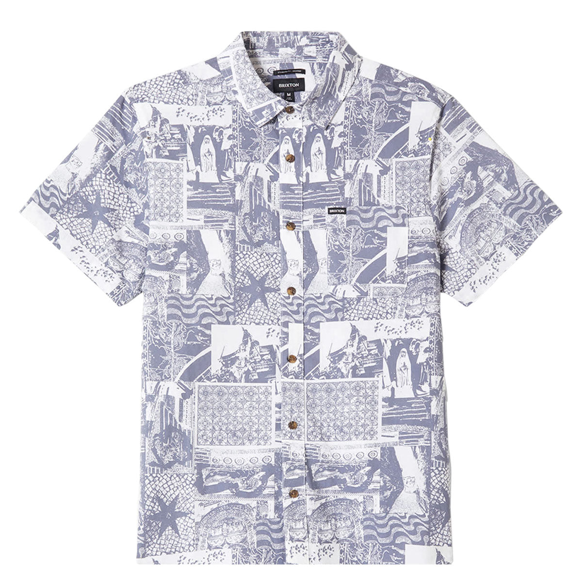 Brixton Charter Print Shirt - Navy/White Collage image 4