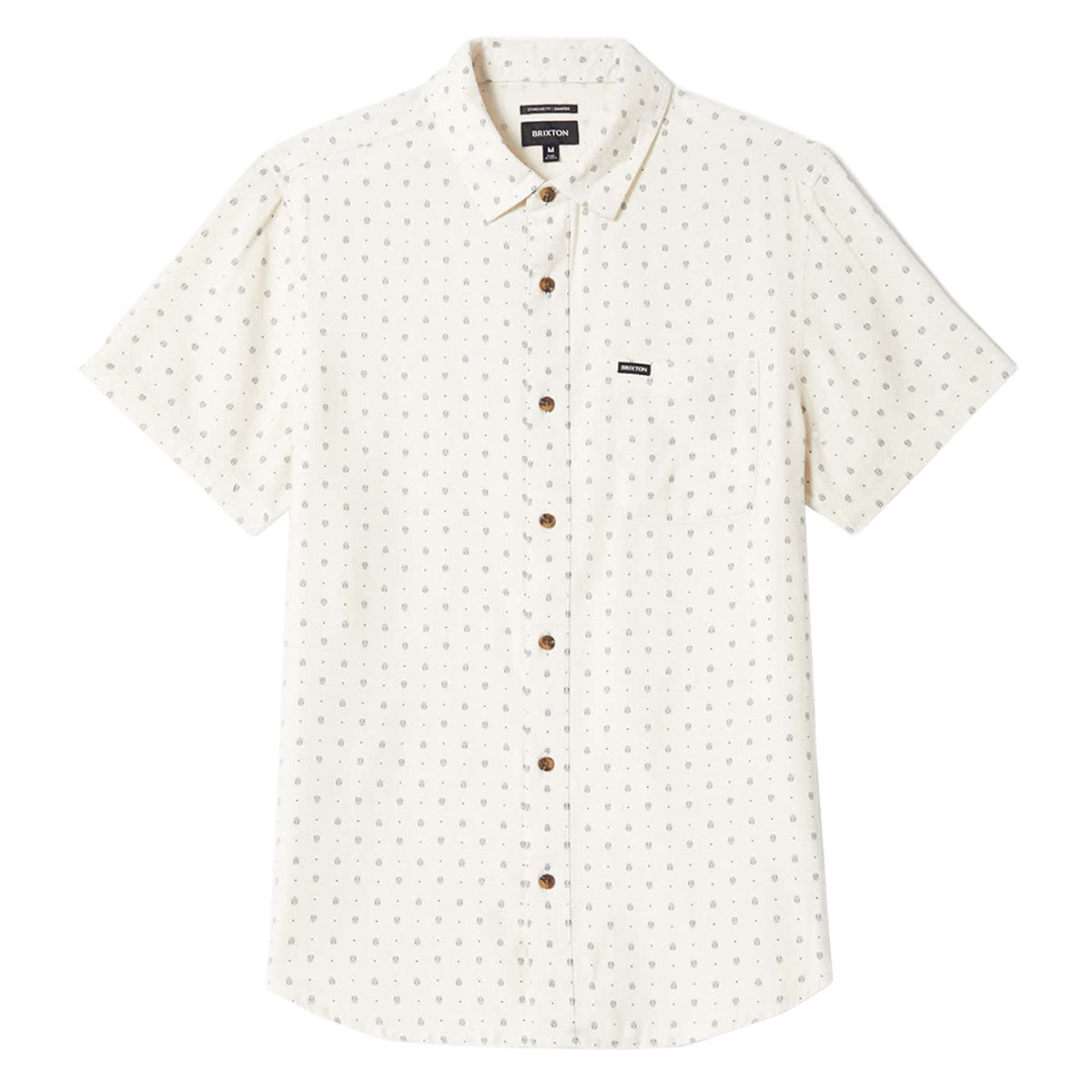 Brixton Charter Slub Shirt - Off White Micro Geo image 4