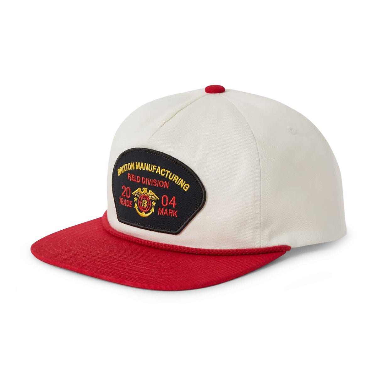 Brixton Division Np Mp Snapback Hat - Off White/Red image 1