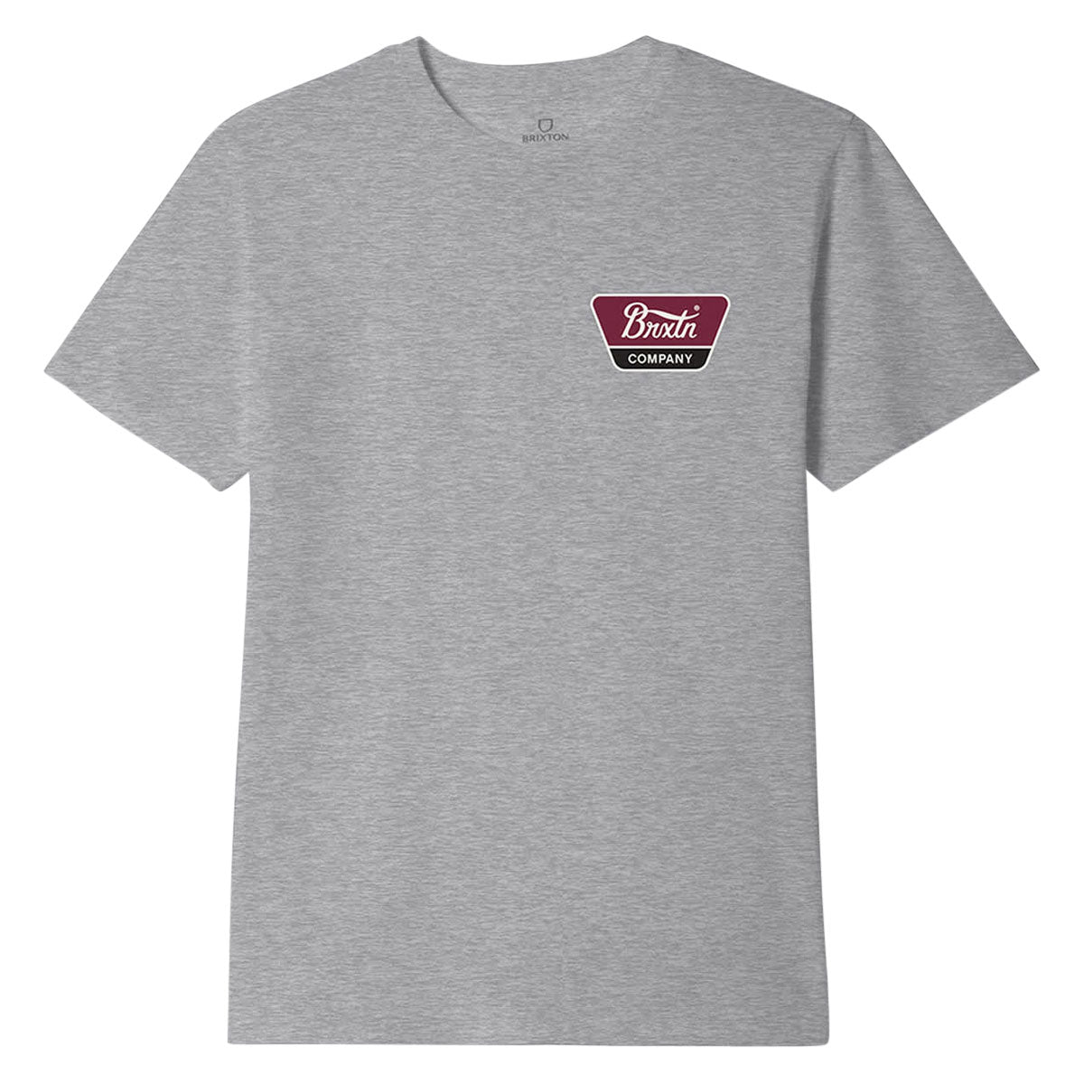 Brixton Linwood T-Shirt - Heather Grey/Off White/Red Mahogany image 1