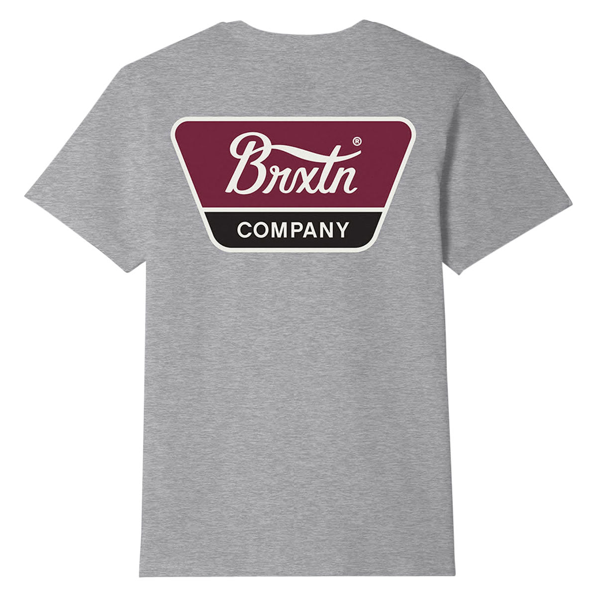 Brixton Linwood T-Shirt - Heather Grey/Off White/Red Mahogany image 2