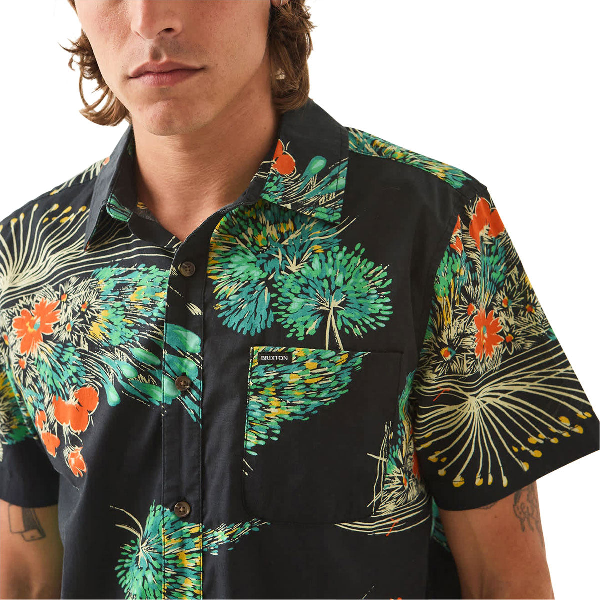 Brixton Charter Print Shirt - Black/Floral image 3