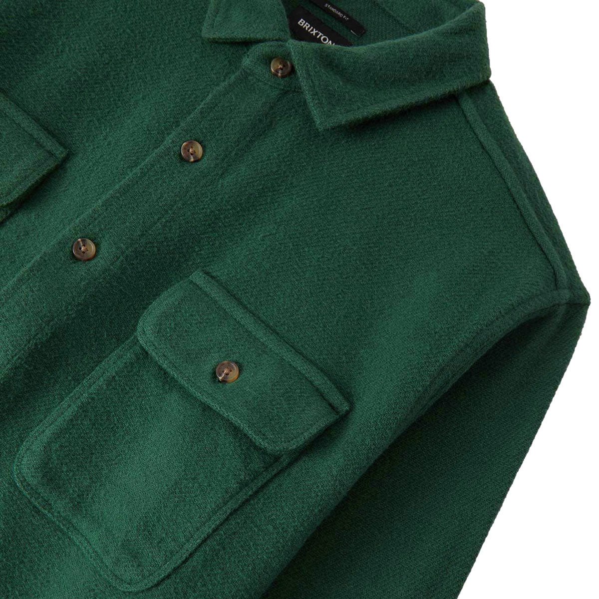 Brixton Bowery Textured Twill Over Shirt - Primal Green image 5