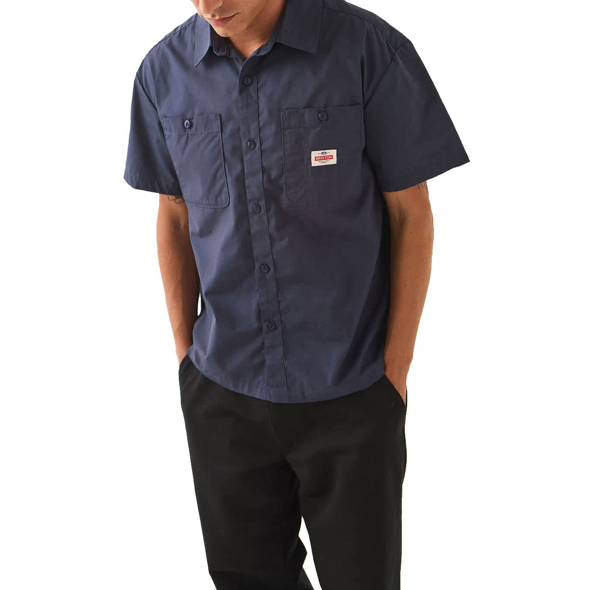 Brixton Trademark Woven Shirt - Washed Navy image 2