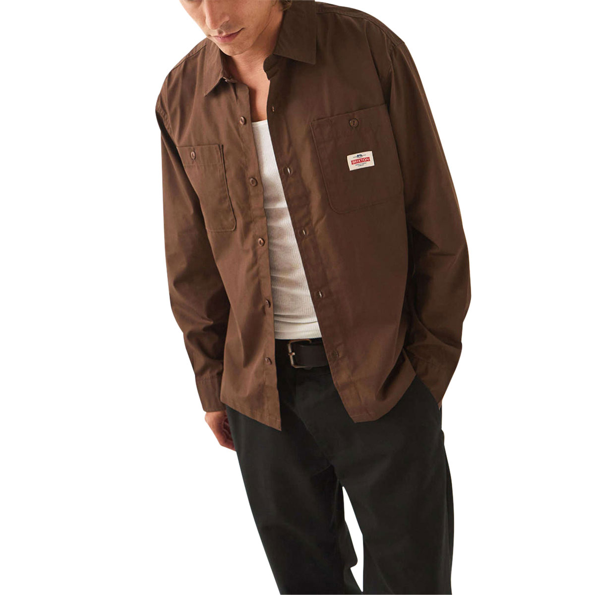 Brixton Trademark Long Sleeve Woven Shirt - Walnut Brown image 1