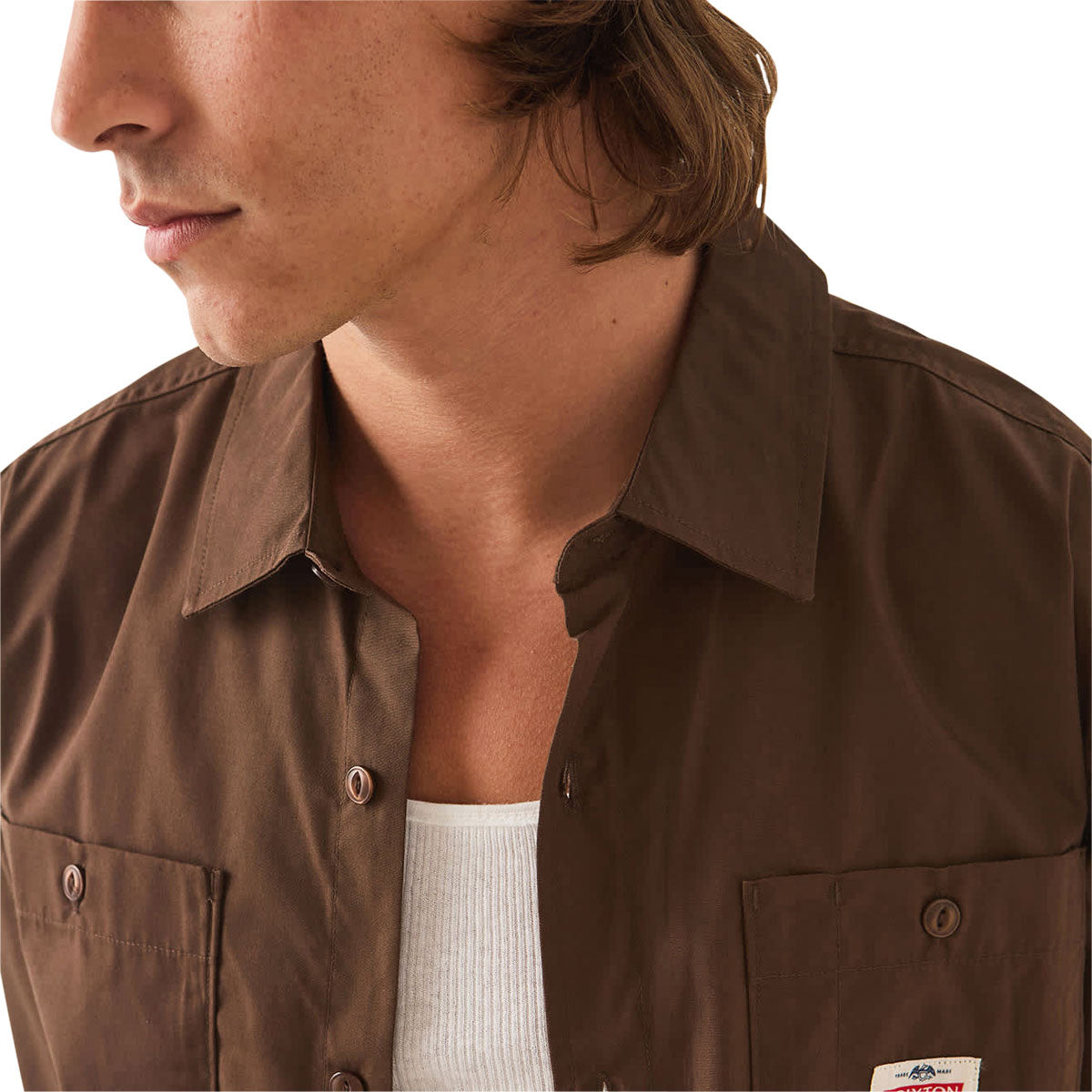 Brixton Trademark Long Sleeve Woven Shirt - Walnut Brown image 2