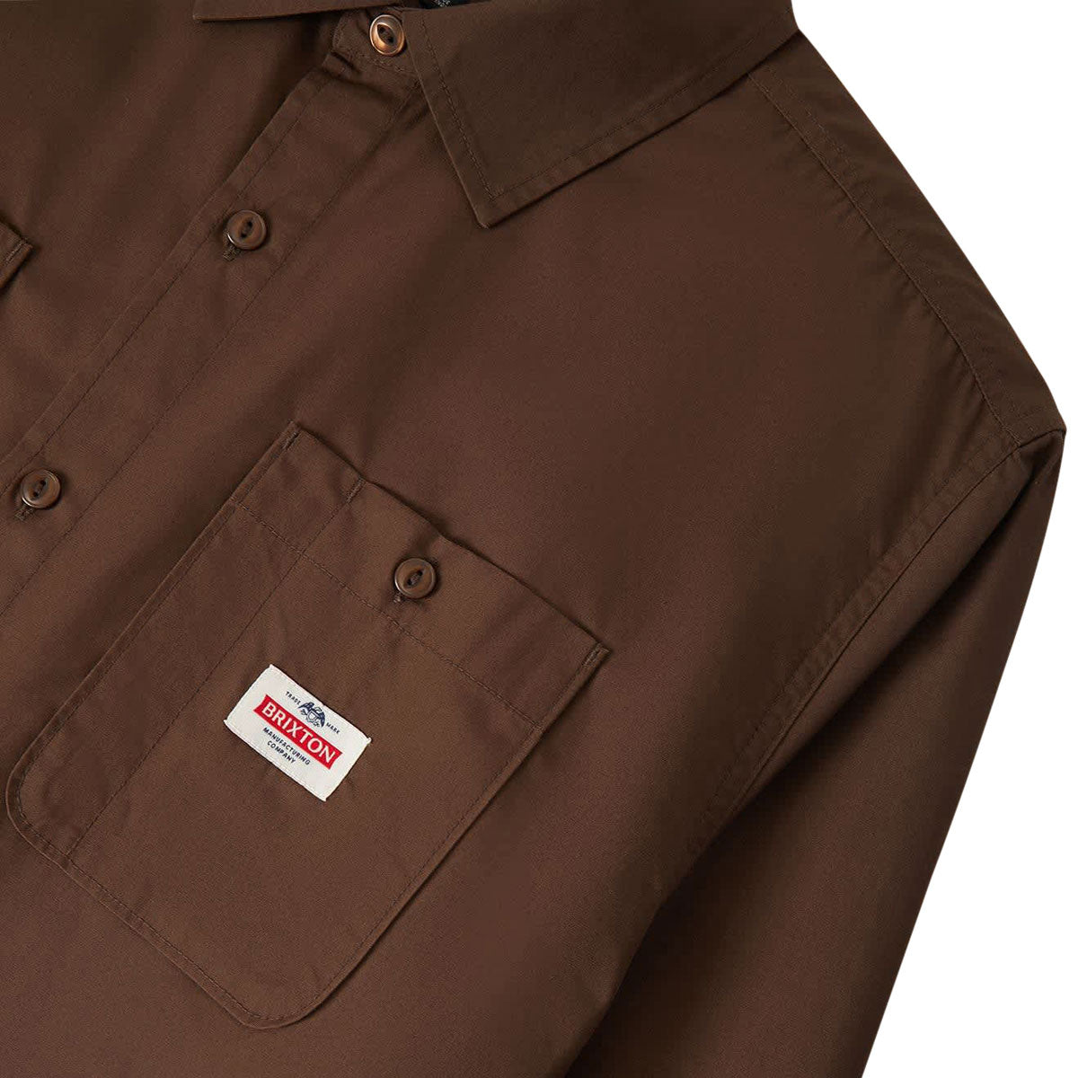Brixton Trademark Long Sleeve Woven Shirt - Walnut Brown image 4
