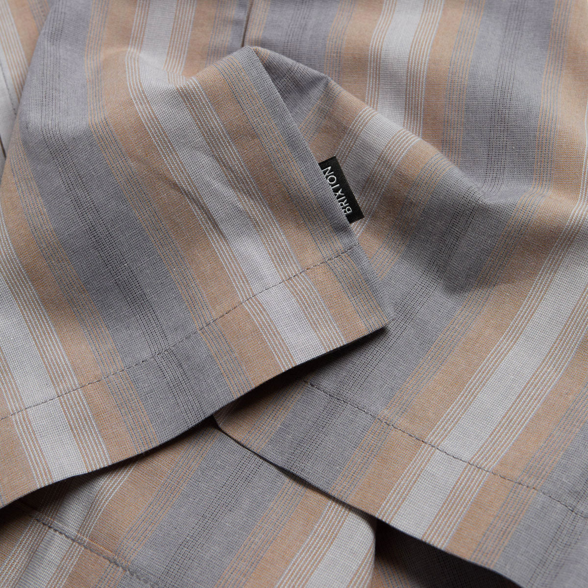 Brixton Cru Shirt - Charcoal Shadow Stripe image 4