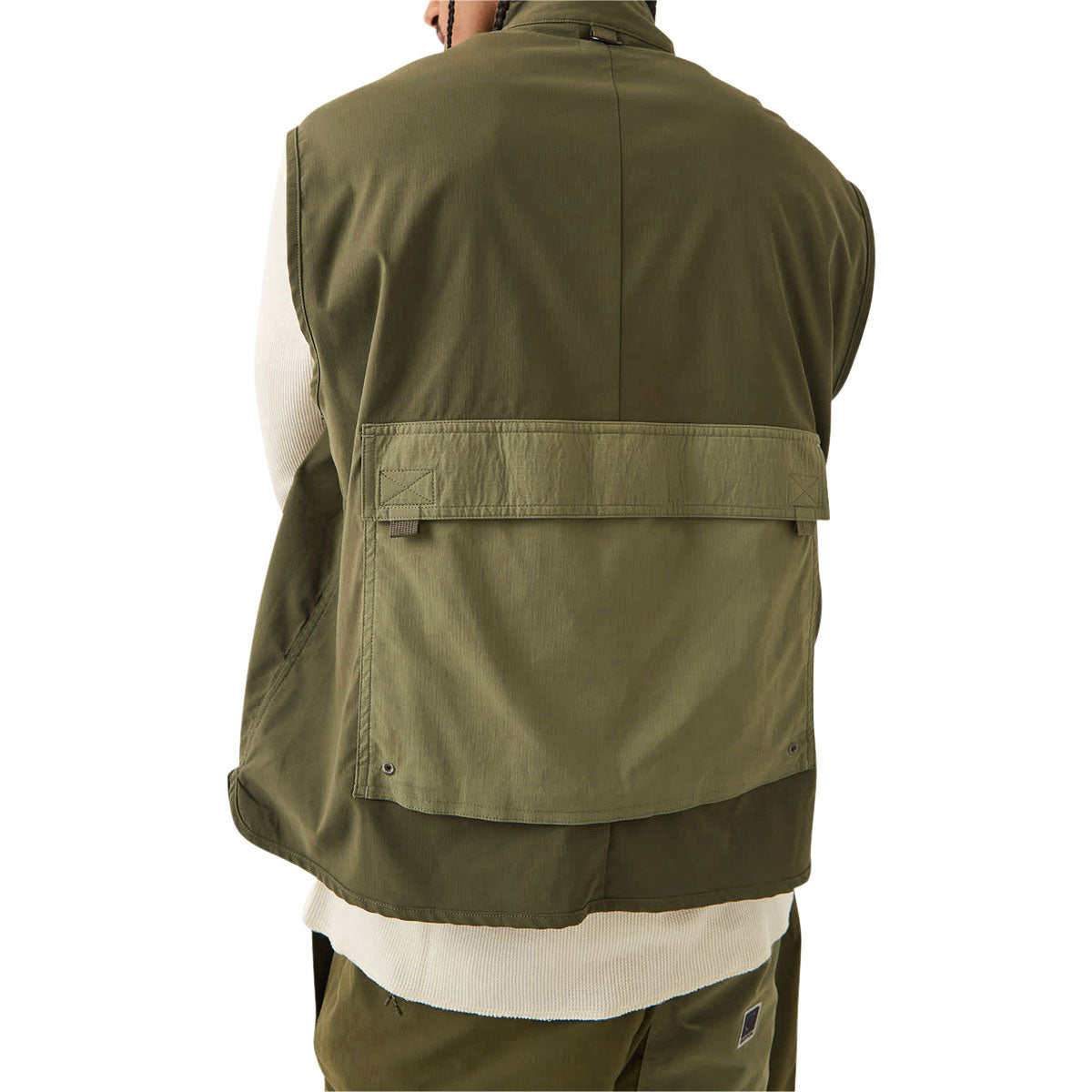 Brixton Journey Utility Vest - Dark Olive/Olive Surplus image 3