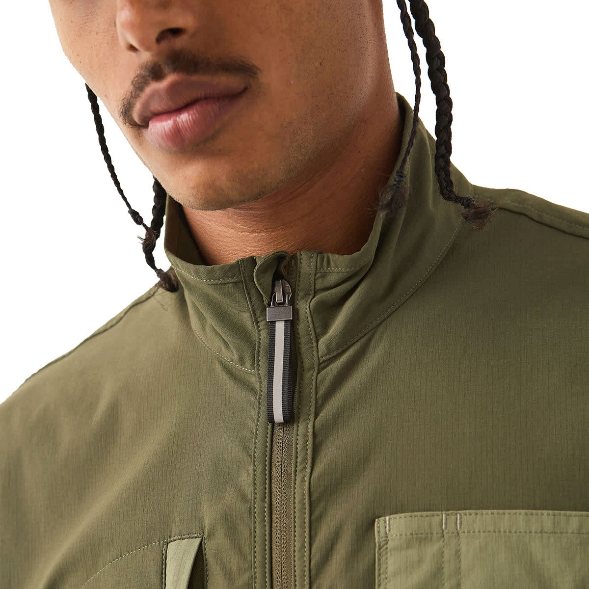 Brixton Journey Utility Vest - Dark Olive/Olive Surplus image 5