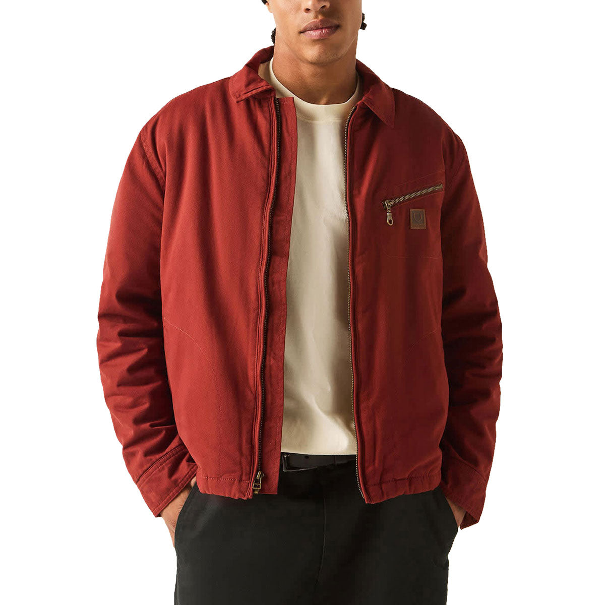 Brixton Mechanic Garage Zip Lined Jacket - Dark Brick image 2