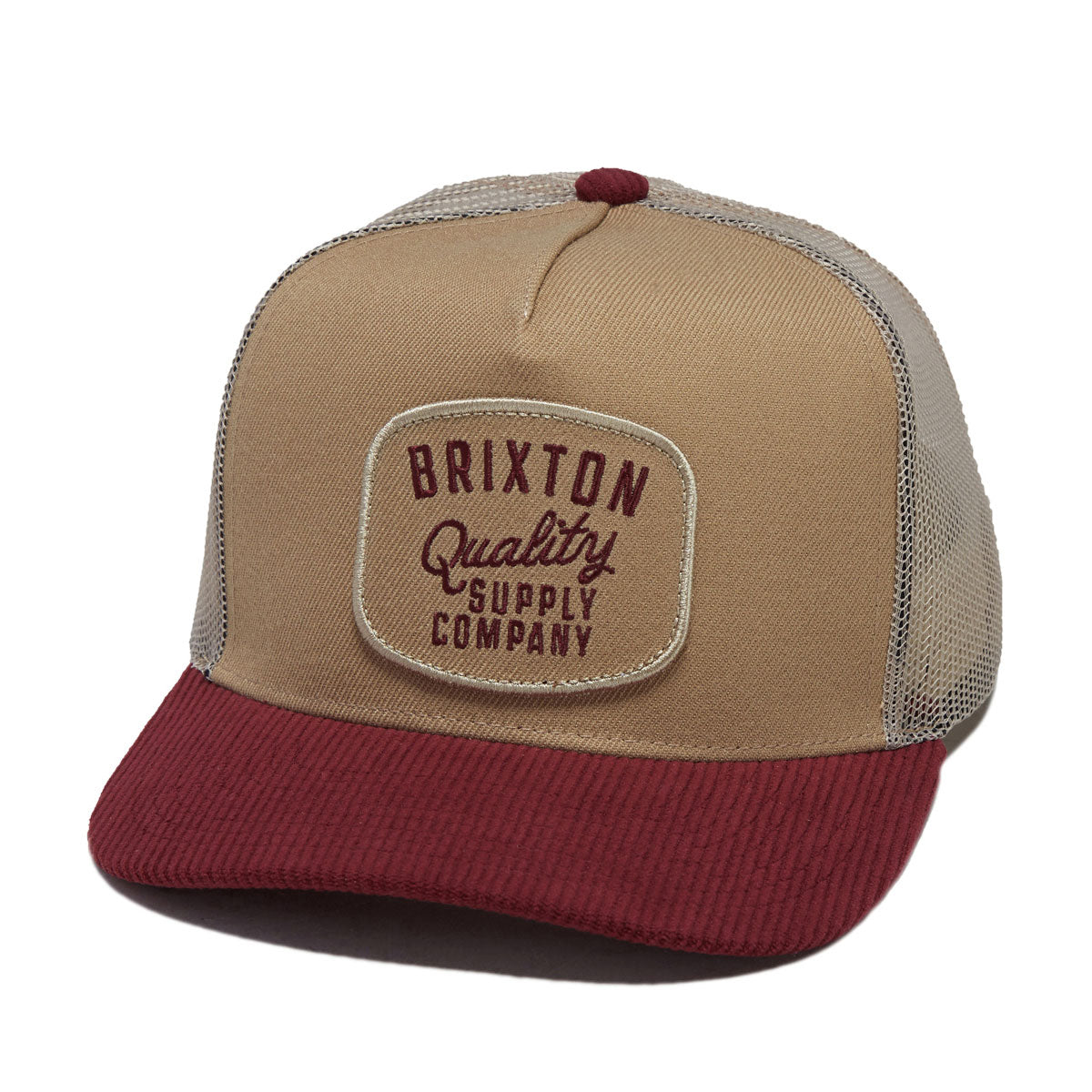 Brixton Hubal C Mp Trucker Hat - Oatmeal/Dark Brick Corduroy image 1