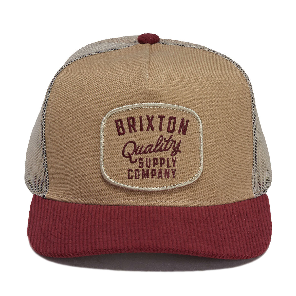 Brixton Hubal C Mp Trucker Hat - Oatmeal/Dark Brick Corduroy image 3