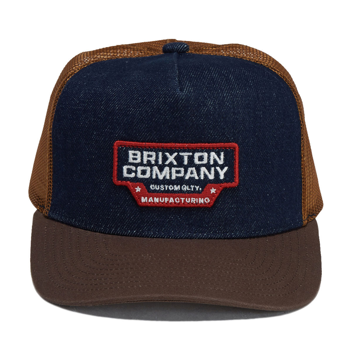 Brixton Reeves Trucker Hat - Washed Denim/Caramel image 3