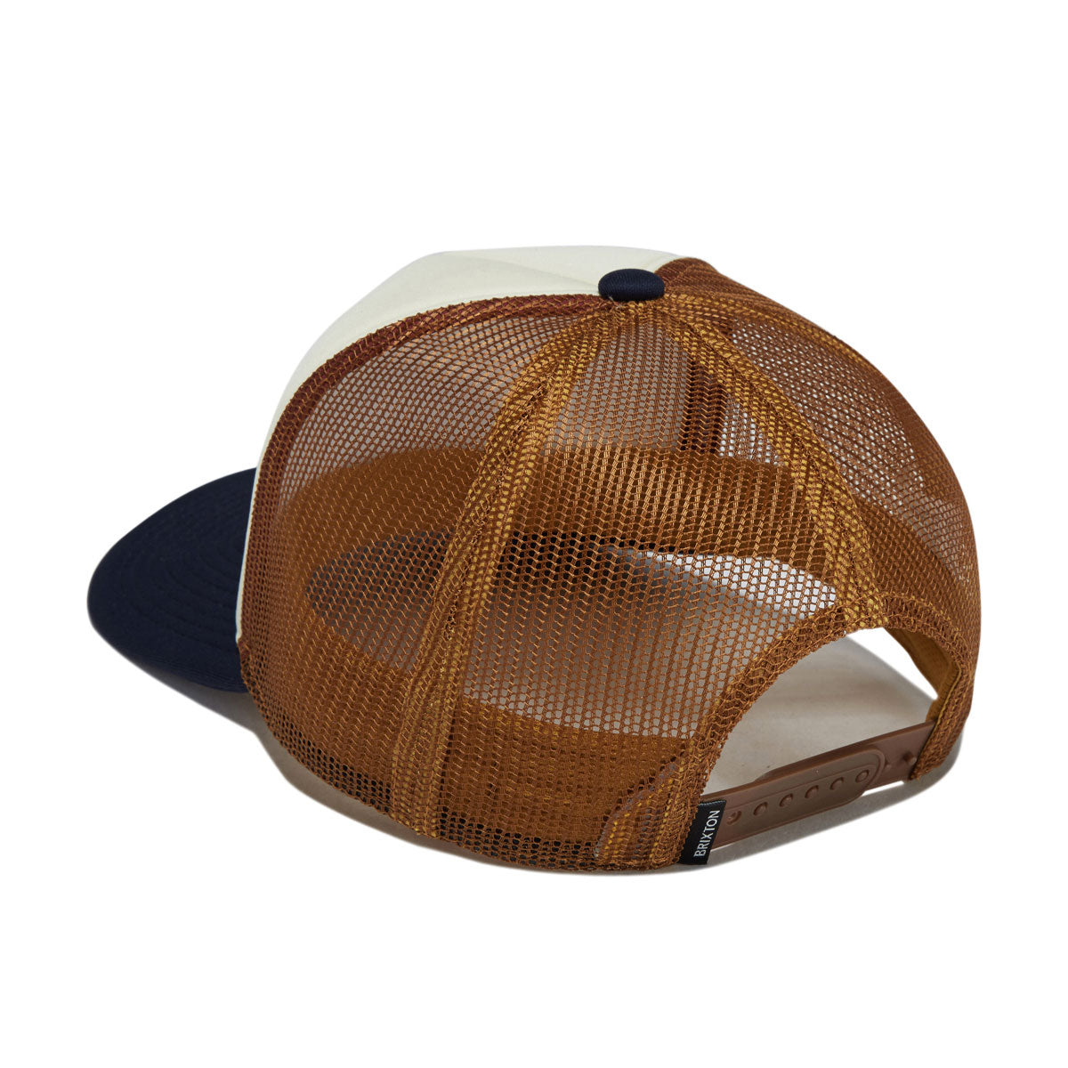 Brixton Mid Century Ranch Trucker Hat - Off White/Washed Navy/Caramel image 2