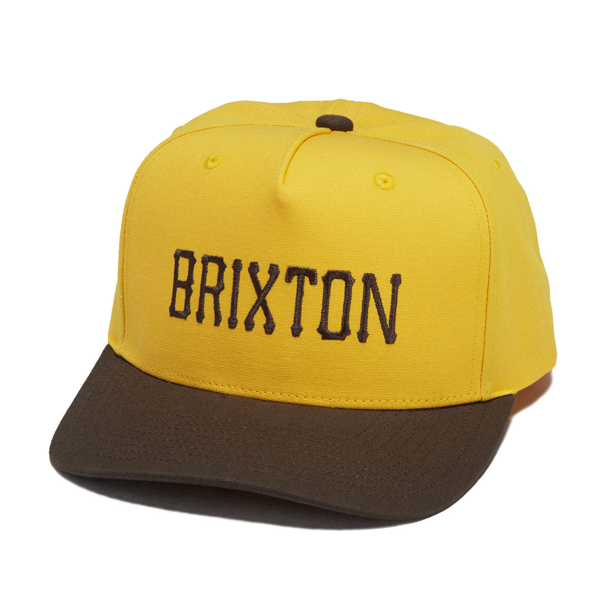 Brixton Homerun Snapback Hat - Golden Hour/Walnut Brown image 1