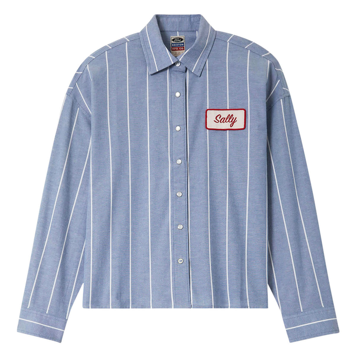 Brixton x Ford Mustang Sally Long Sleeve Shirt - Blue Chambray/Stripe image 1