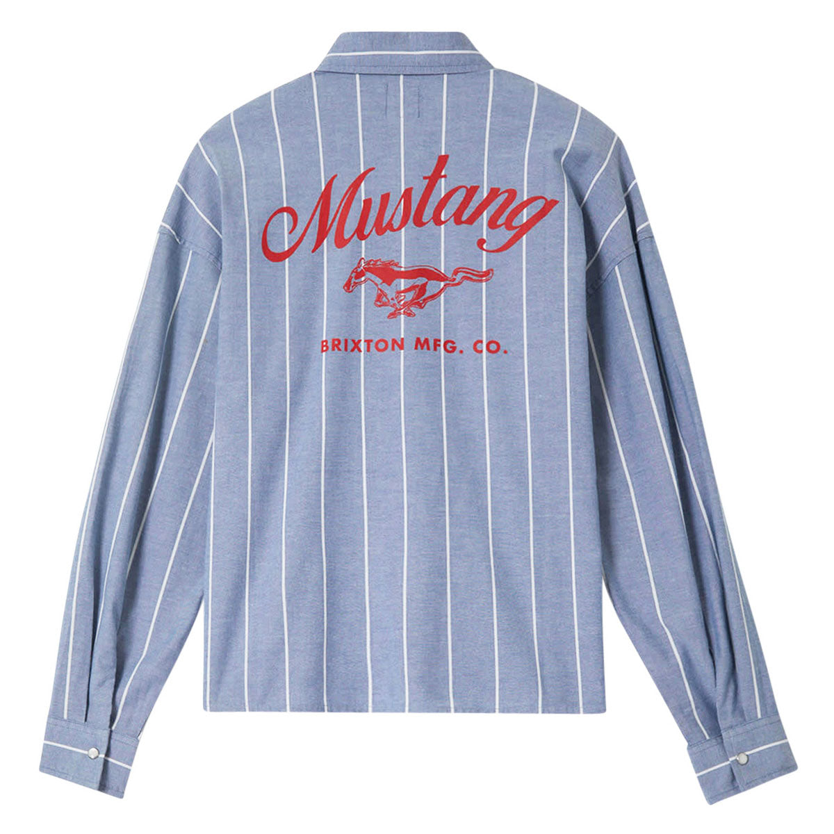 Brixton x Ford Mustang Sally Long Sleeve Shirt - Blue Chambray/Stripe image 2