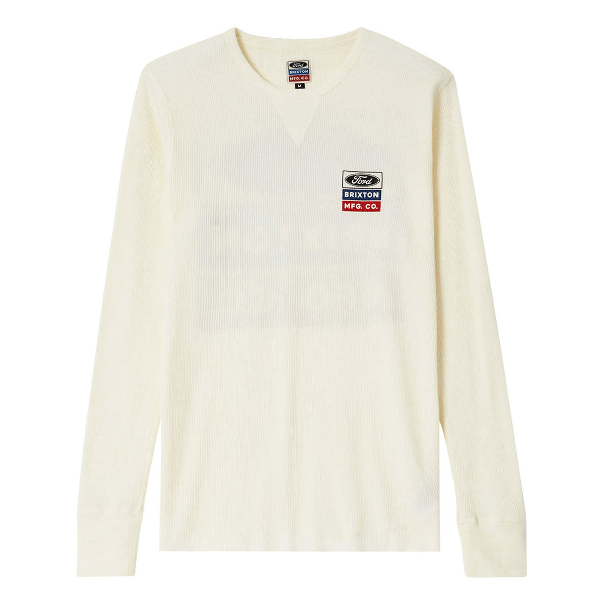 Brixton x Ford Service Dept Long Sleeve Waffle Shirt - Wimbledon White image 1