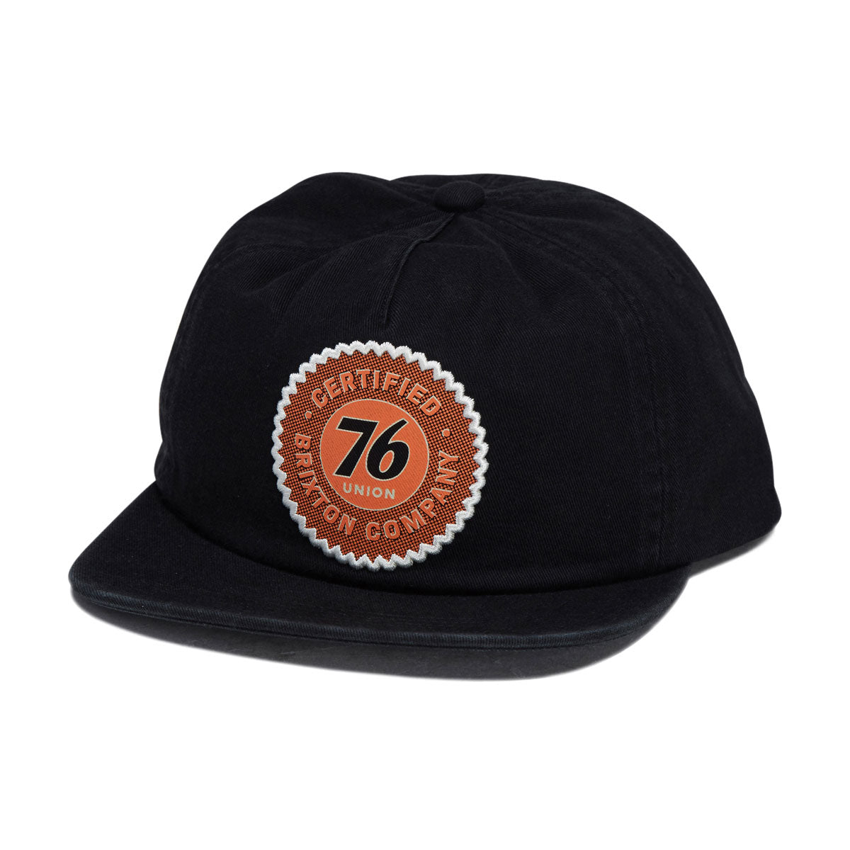 Brixton 76 Certified Snapback Hat - Washed Black image 1