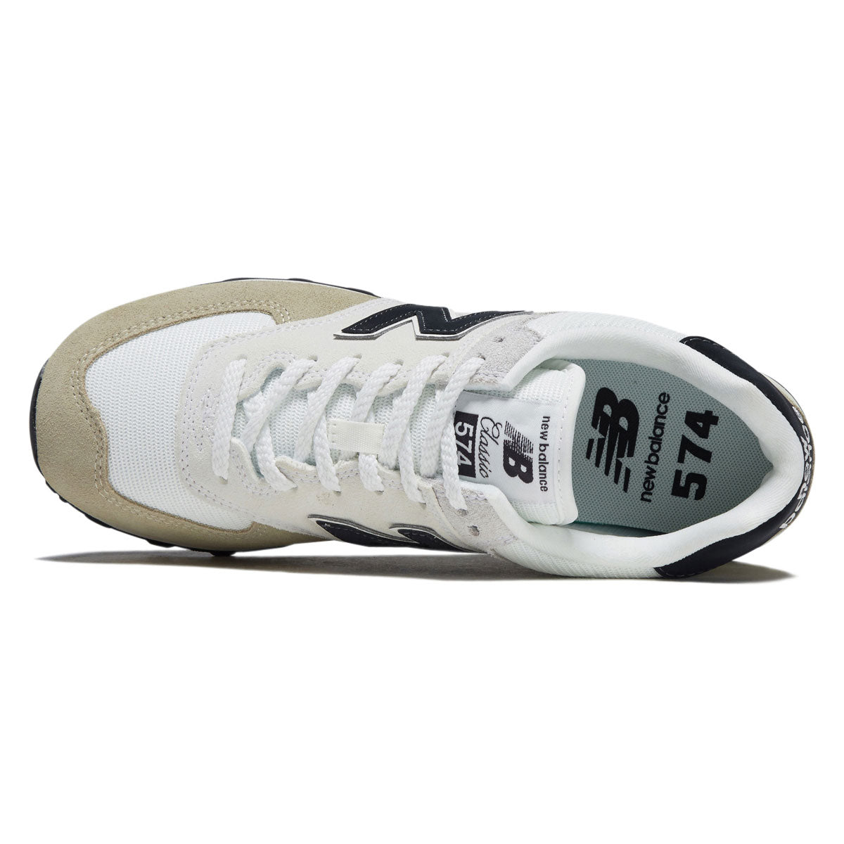 New Balance 574 Shoes - Sea Salt/Linen/Navy image 3